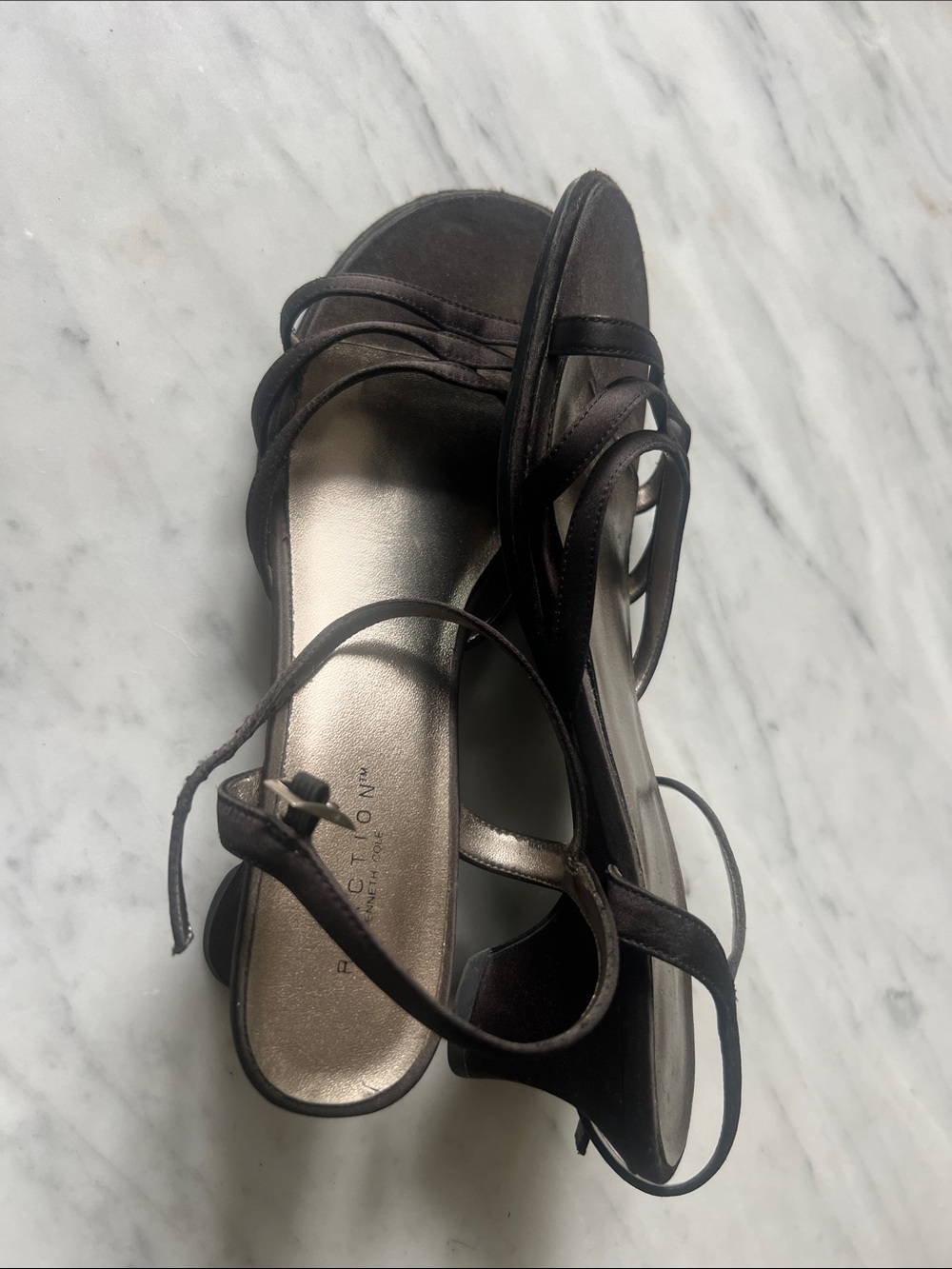 Kenneth Cole Reaction Black Strappy Heeled Sandals